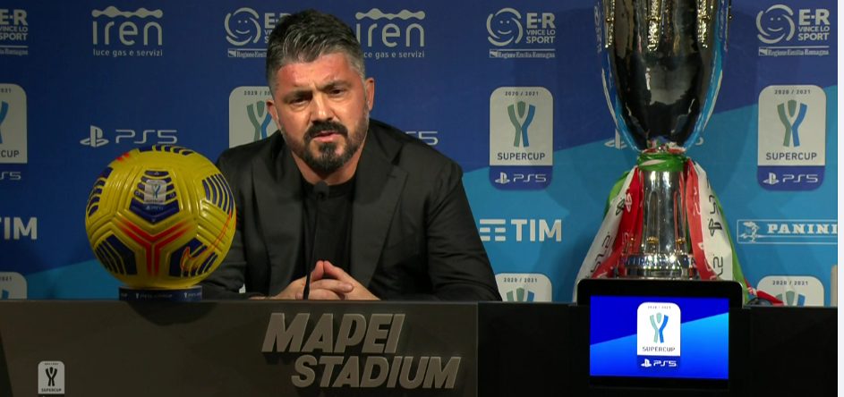 Juventus-Napoli 2-0, post dichiarazioni Gattuso: “La Juve ha fatto qualcosa in più di noi. Insigne? I rigori li sbagliava anche Maradona”