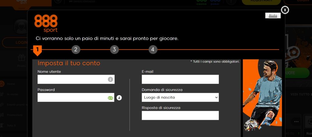 888 registrazione