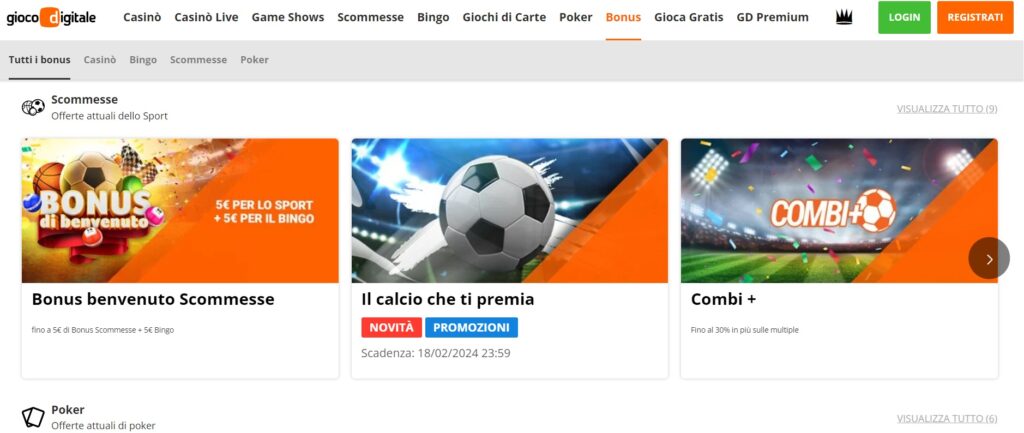 gioco digitale bonus