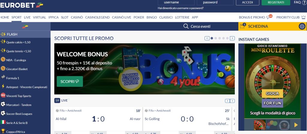 scommesse sport eurobet